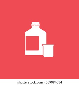 Medical Solution Flat Icon On Red Background