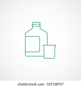 Medical Solution Green Line Icon On White Background
