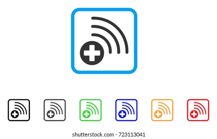 Medical Source icon. Flat pictogram symbol in a rounded rectangle. Black, gray, green, blue, red, orange color versions of Medical Source vector. Designed for web and application interfaces.