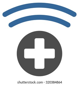 Medical Source vector icon. Style is bicolor flat symbol, cobalt and gray colors, rounded angles, white background.