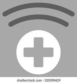 Medical Source vector icon. Style is bicolor flat symbol, dark gray and white colors, rounded angles, silver background.