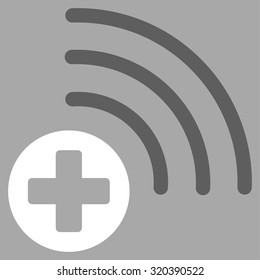 Medical Source vector icon. Style is bicolor flat symbol, dark gray and white colors, rounded angles, silver background.