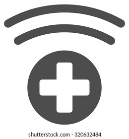 Medical Source vector icon. Style is flat symbol, gray color, rounded angles, white background.