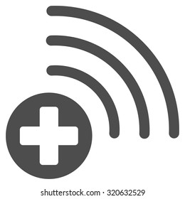 Medical Source vector icon. Style is flat symbol, gray color, rounded angles, white background.
