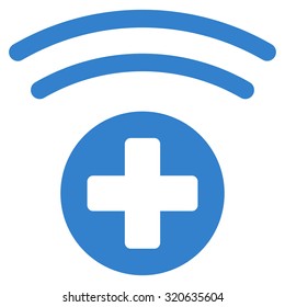 Medical Source vector icon. Style is flat symbol, cobalt color, rounded angles, white background.
