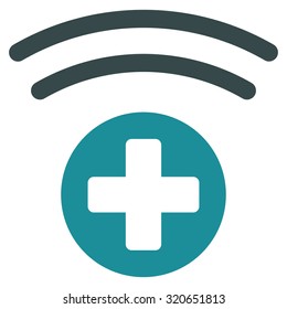 Medical Source vector icon. Style is bicolor flat symbol, soft blue colors, rounded angles, white background.