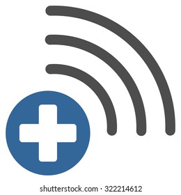 Medical Source vector icon. Style is bicolor flat symbol, cobalt and gray colors, rounded angles, white background.