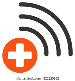 Medical Source vector icon. Style is bicolor flat symbol, orange and gray colors, rounded angles, white background.