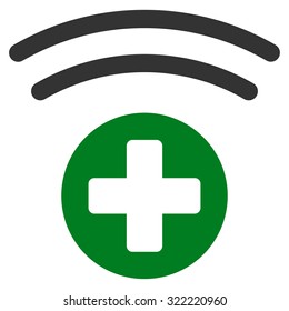 Medical Source vector icon. Style is bicolor flat symbol, green and gray colors, rounded angles, white background.