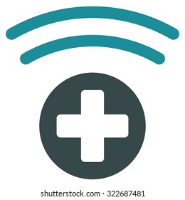 Medical Source vector icon. Style is bicolor flat symbol, soft blue colors, rounded angles, white background.