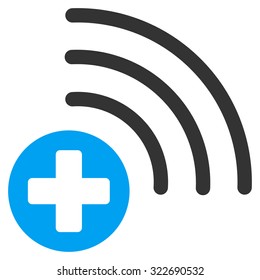 Medical Source vector icon. Style is bicolor flat symbol, blue and gray colors, rounded angles, white background.