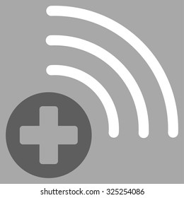 Medical Source vector icon. Style is bicolor flat symbol, dark gray and white colors, rounded angles, silver background.