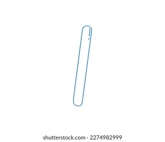 Medical spatula, doodle style vector illustration