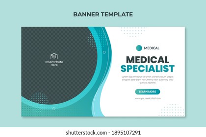 Medical specialist banner. Healthcare and science web banner template