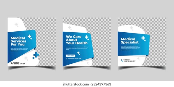 medical specialist and healthcare social media for web banner template. 