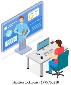 Medical specialist prescribing medications for patient. Remote traumatologist consulting injured person online. Man communicating with doctor using computer program. Doctor shows x-ray of broken limb