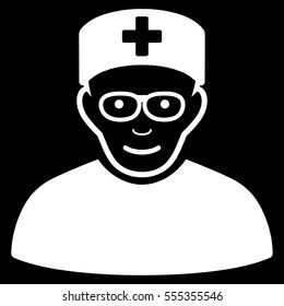 Medical Specialist vector icon. Flat white symbol. Pictogram is isolated on a black background. Designed for web and software interfaces.