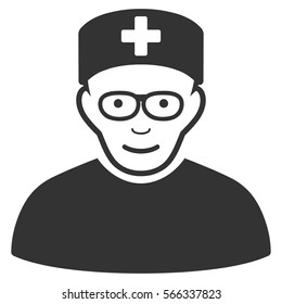 Medical Specialist vector icon. Flat gray symbol. Pictogram is isolated on a white background. Designed for web and software interfaces.