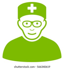 Medical Specialist vector icon. Flat eco green symbol. Pictogram is isolated on a white background. Designed for web and software interfaces.