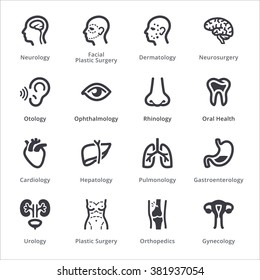  Medical Specialties Icons Set 1 - Sympa Series | Black
