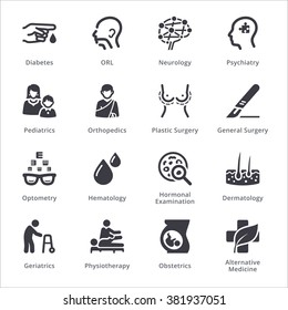  Medical Specialties Icons Set 2 - Sympa Series | Black
