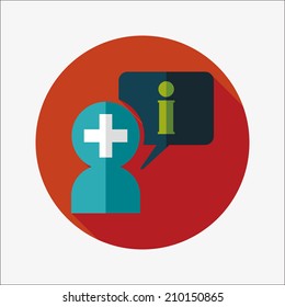 medical speech flat icon with long shadow