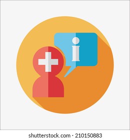 medical speech flat icon with long shadow
