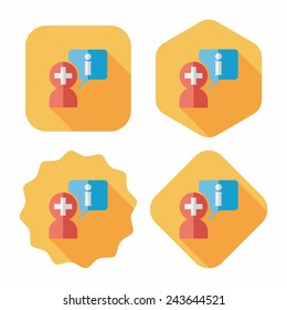 medical speech flat icon with long shadow