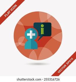 medical speech flat icon with long shadow