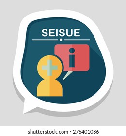 medical speech flat icon with long shadow