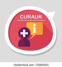 medical speech flat icon with long shadow