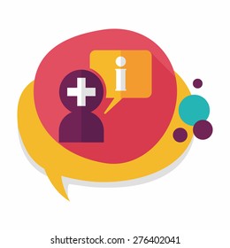 medical speech flat icon with long shadow