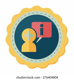 medical speech flat icon with long shadow