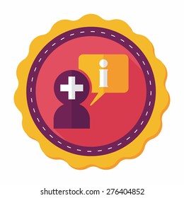 medical speech flat icon with long shadow
