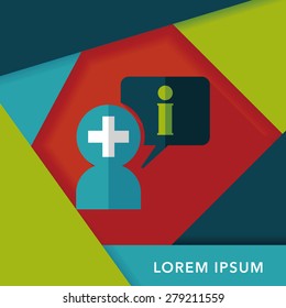 medical speech flat icon with long shadow