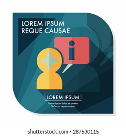 medical speech flat icon with long shadow