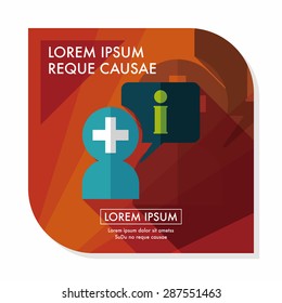 medical speech flat icon with long shadow