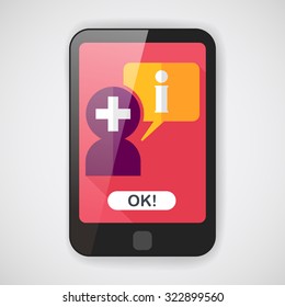medical speech flat icon with long shadow