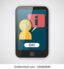 medical speech flat icon with long shadow