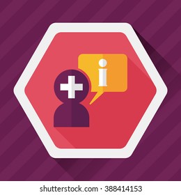 medical speech flat icon with long shadow