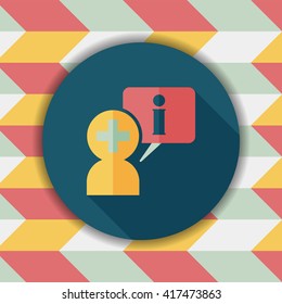 medical speech flat icon with long shadow
