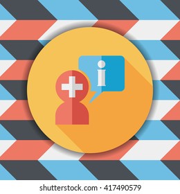 medical speech flat icon with long shadow