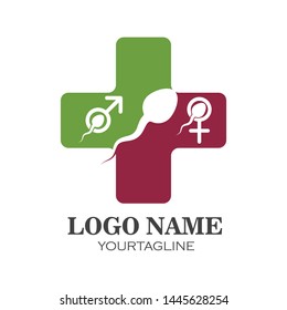 medical sperm icon logo vector illustration design template