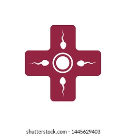 medical sperm icon logo vector illustration design template