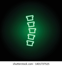Medical, spinal column icon in neon style. Element of medicine illustration. Signs and symbols icon can be used for web, logo, mobile app, UI, UX on black background