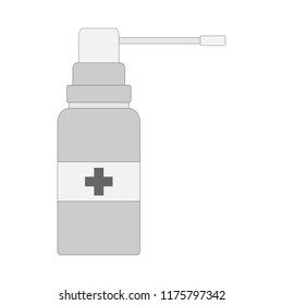 Medical spray bottle with cross. Vector.