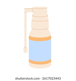 Medical spray for sore throat. Flat vector isolated illustration