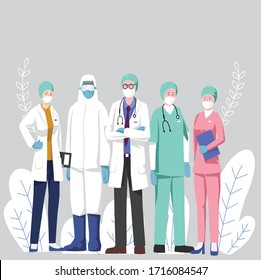 Medical staff in gray colour background - Shutterstock ID 1716084547