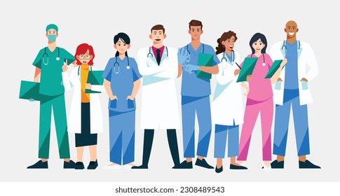 Medical Staff hand drawn collection for your design