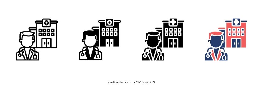 Medical Staff icon sheet multiple style collection